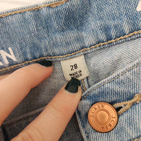 J. Crew Light Wash Raw Hem High Rise Straight Leg Slim Boyfriend Jean - Size 28 - Picture 5 of 12